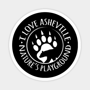 I Love Asheville, NC - Black Bear Paw - WO BBG 15 Magnet